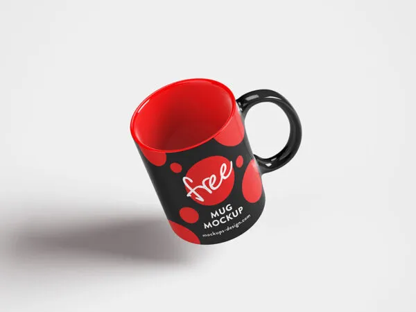 4 Mug Mockup in Black and Red Color 1