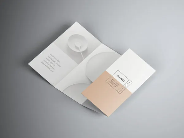 4 Panel Roll Fold Brochure Mockup 1