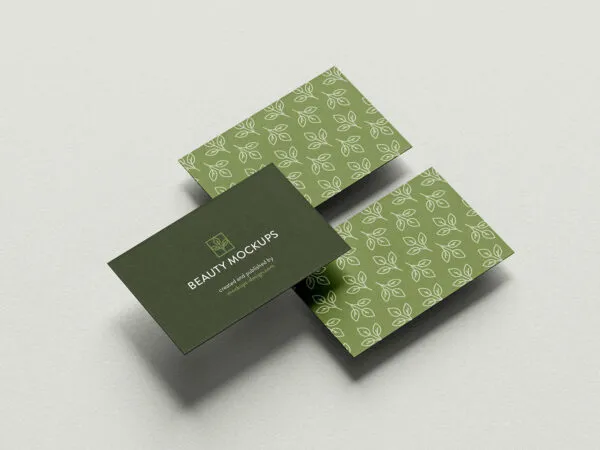 4 Perspective Mockups of Multiple Business Cards 1