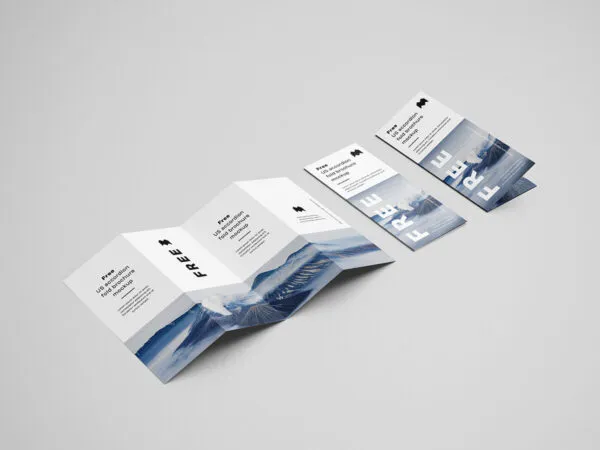 4 Perspective and Top View Accordion Brochure Mockups 1