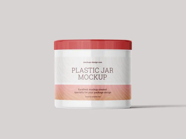 4 Plastic Jar Mockups in Different Shots 1