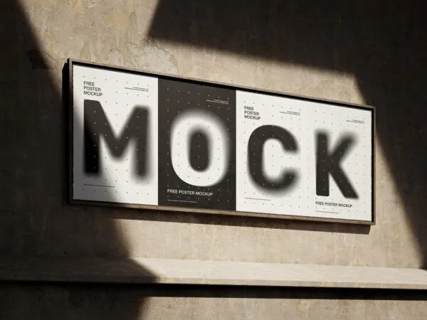 4 Posters Mockup with Metal Frame in Different Sights 1