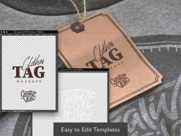 4 Realistic Clothes Label Tags Mockups 1
