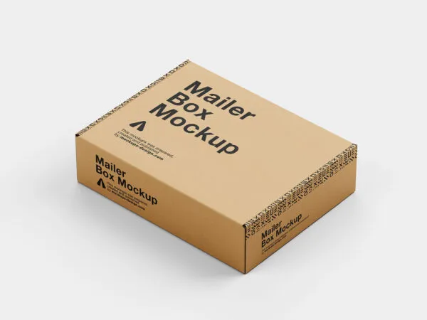 4 Rectangular Carboard Box Mockups Opened and Closed 1