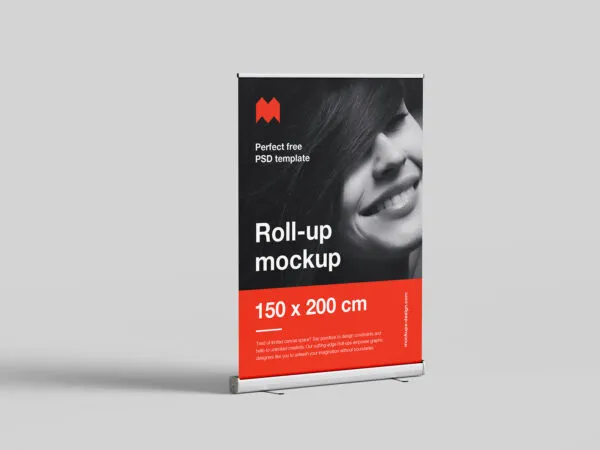 4 Roll Up Mockup in Varied Views 1
