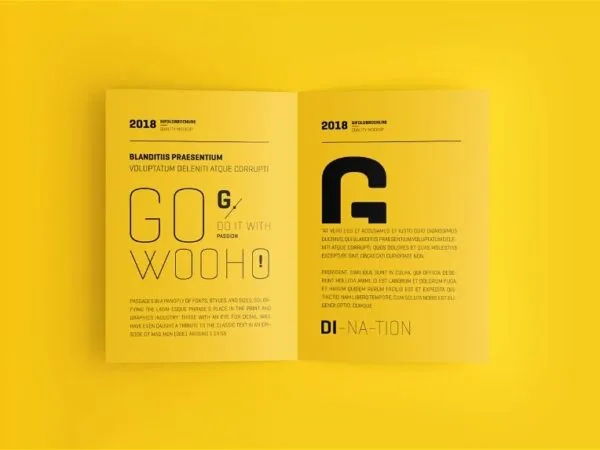 4 Shots of A4 Bifold Brochure Mockup 1