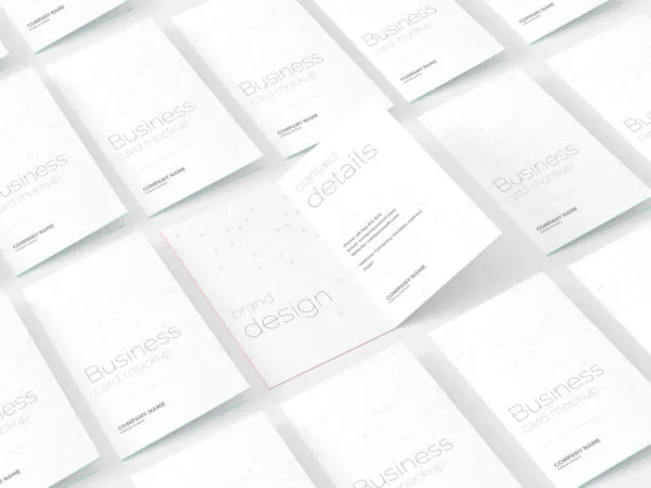 4 Shots of Bi folded Business Card Mockup 1