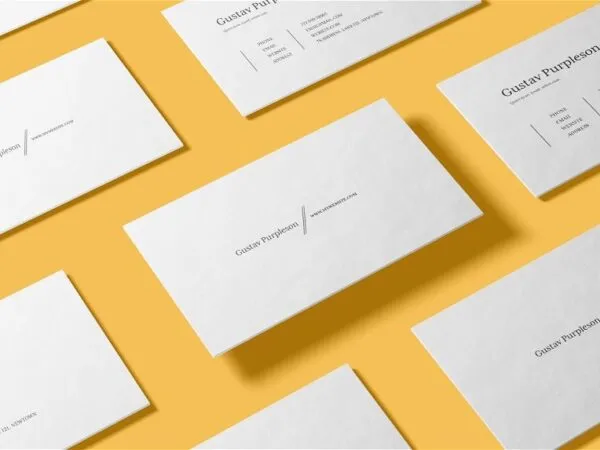 4 Shots of Clean Business Card Mockup 1