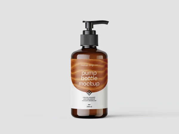 4 Shots of Cosmetic Bottle Mockups with Pump Closure 1