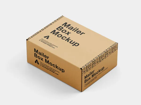 4 Shots of Mailer Box Mockup 1