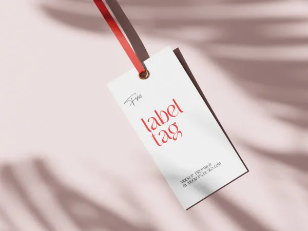 4 Shots of Rectangle Label Tag Mockup 1