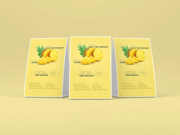 4 Shots of Table Tent Mockup 1