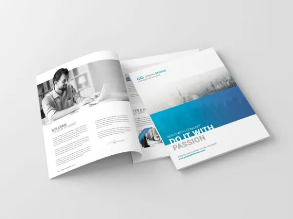 4 Shots of US Letter Magazine Brochure Mockup 1