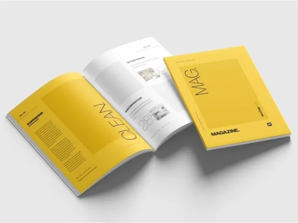 4 Showcases of A4 Magazine Mockup 1