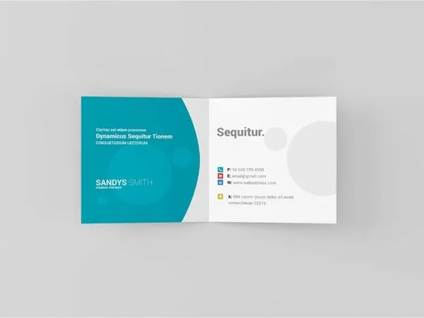 4 Showcases of Square Folded Business Card Mockup 1