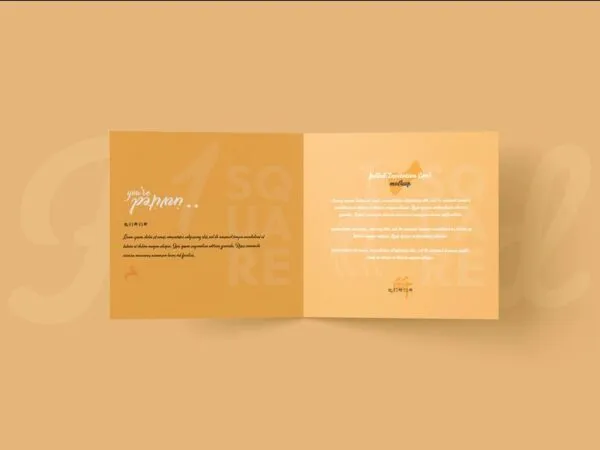 4 Showcases of Square Folded Invitation Card Mockup with Envelope 1