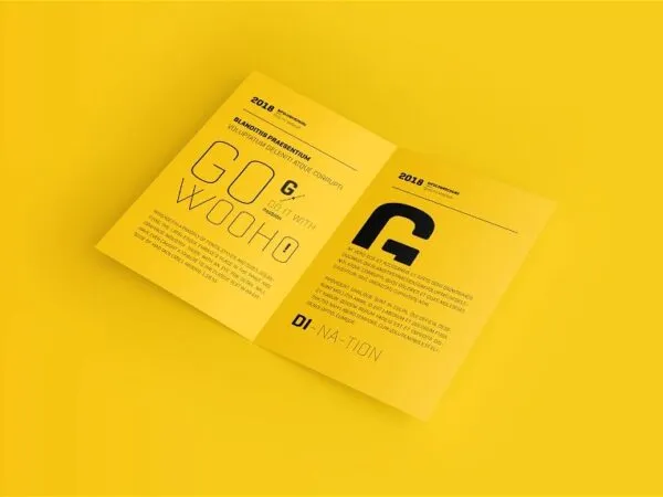 4 Showcases of US Letter Bifold Brochure Mockup 1