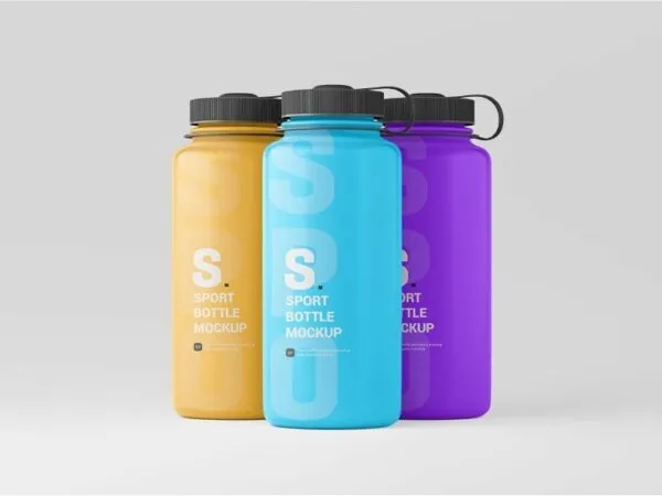 4 Shows of Sport Bottle Mockup 1