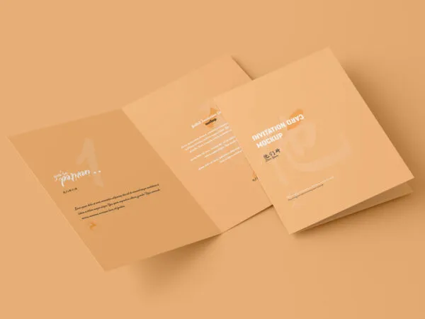 4 Sights of A5 Folded Card Mockup with Envelope 1