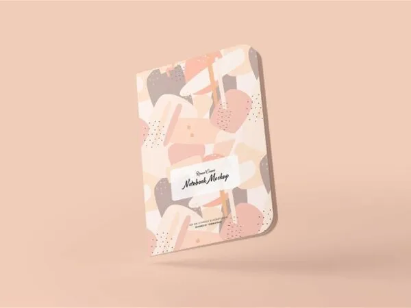 4 Sights of Sleek Rounded Corner Notebook Mockup 1