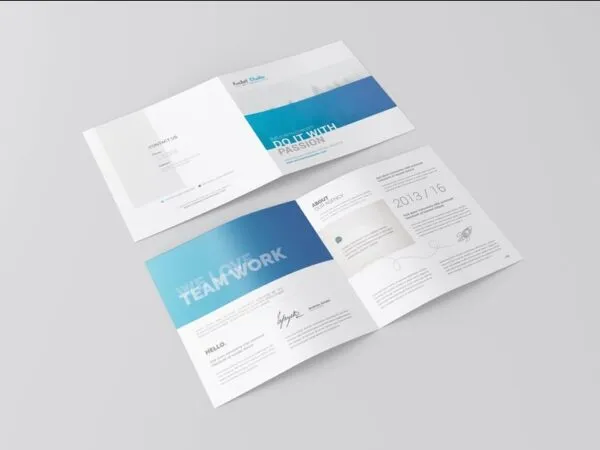 4 Sights of Square Bi Fold Brochure Mockup 1