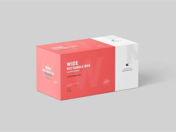 4 Sights of Wide Rectangle Box Mockup 1