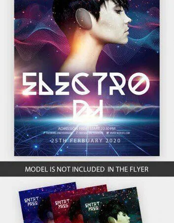 4 Sparkling Futuristic Night Party Flyer Templates 1