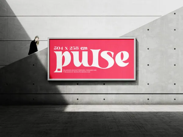 4 Street Photography Style Billboard Mockup in Front Vision 1