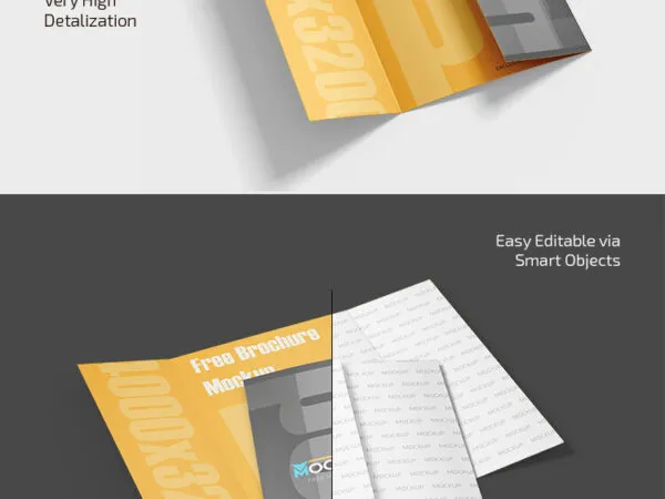 4 Tri fold Brochure Mockups in Different Angles 1