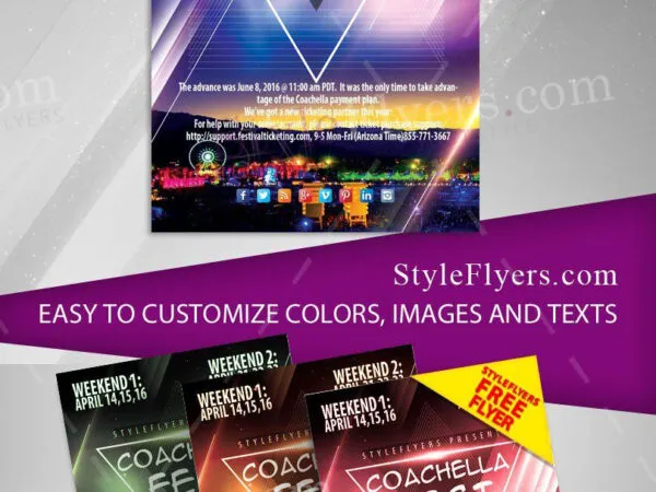 4 Urban Geometric Modern Coachella Festival Flyer Templates 1