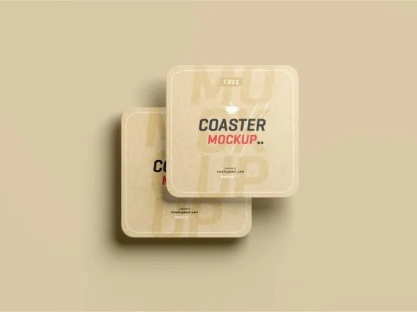 4 Varied Showcases of Coaster Mockup 1