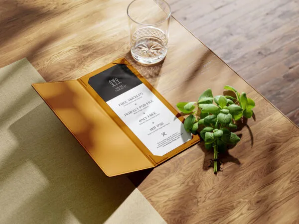 4 Various Showcases of Menu Cover Mockup 1