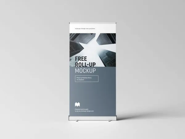 4 Vertical Roll Up Banner Stand Mockups 1