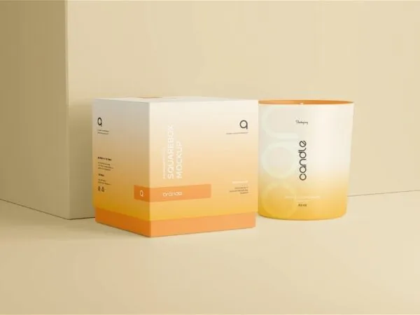 4 Views of Candle Glass Mockup 1