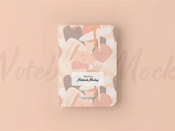 4 Views of Rounded Corner Notebook Mockup 1