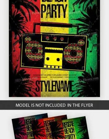 4 Vintage Tropical Reggae Music Event Flyer Templates 1