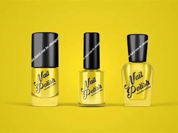 4 Visions of Nail Polish Bottle Mockup 1