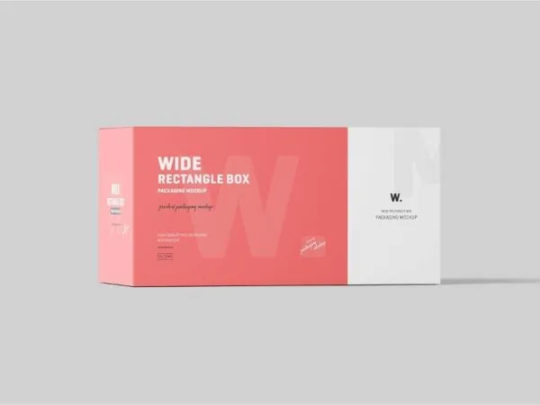 4 Visions of Wide Rectangle Box Mockup 1