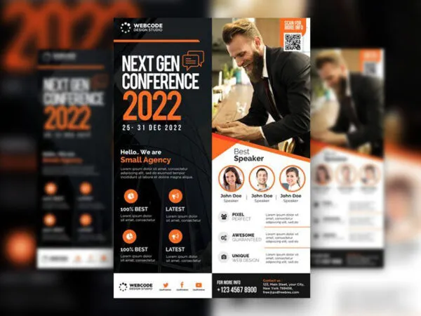 4 White Black Modern Corporate Business Flyer Templates in Different Colors 1
