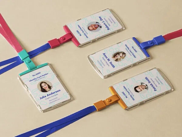 4 White ID Card Holder Mockup Scene 1