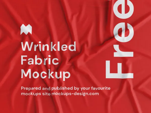 4 Wrinkled Fabric Mockups in Close up Sight 1