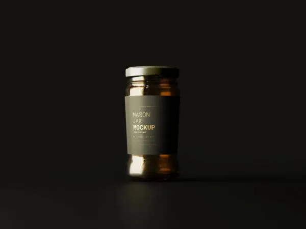 5 Amber Glass Jar Mockups in Distinct Visions 1