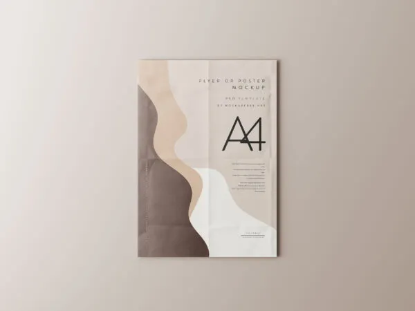 5 Angles of A4 Folded Poster Flyer Mockup 1