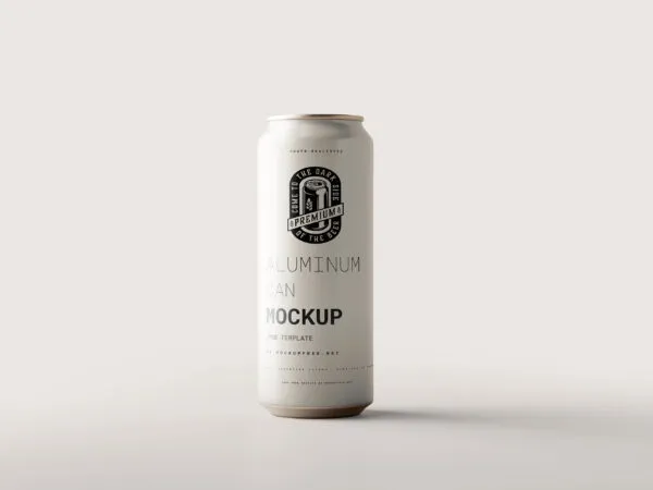 5 Angles of Aluminum Soda Beer Can Mockup 1