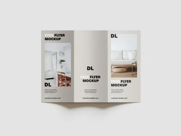 5 Angles of Tri Fold DL Flyer Mockup 1