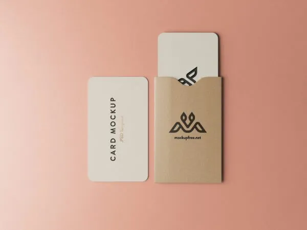 5 Business Card Mockups with Sleeve Cover in Various Sights 1