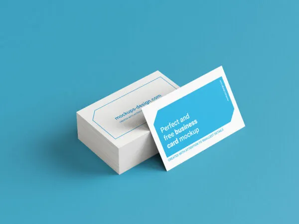 5 Business Cards Stack Mockups in Different Views 1