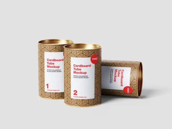 5 Cardboard Tube Mockups in Varied Shots 1