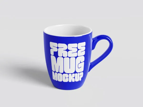 5 Curvy Mug Mockups Facing Different Angles 1