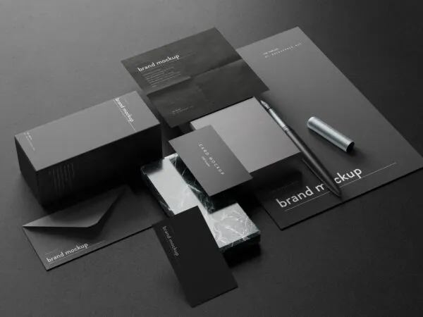 5 Dark Branding Mockups in Varied Visions 1